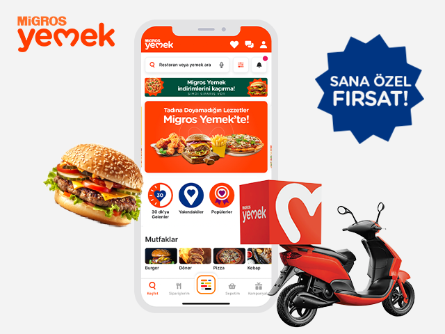 Migros Yemek’te 250 TL üzeri siparişlerde geçerli 150 TL indirim!