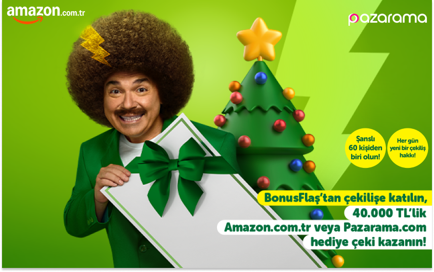 BonusFlaş’ın büyük yılbaşı çekilişiyle 60 kişiye 40.000 TL hediye çeki!